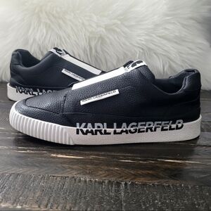 KARL LAGERFELD PARIS Leather Slip On Sneakers Women's Size 9.5